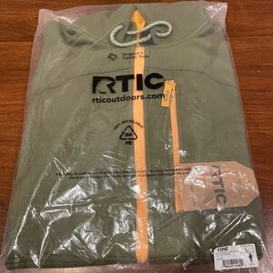 RTIC water repellent full zip hoodie Size Large NWT Olive green
